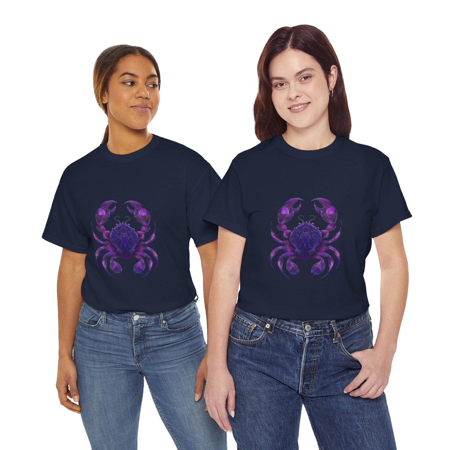 Cosmic Crab Unisex Heavy Cotton Tee - Perfect for Astrology Lovers, Comfortable Casual Wear, Gift for Birthdays and Holidays