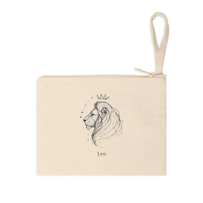 Zipper Pouch with Lion Design - Leo Zodiac Accessory, Astrology Gift, Makeup Bag, Travel Organization, Birthday Present, Cute Coin Purse