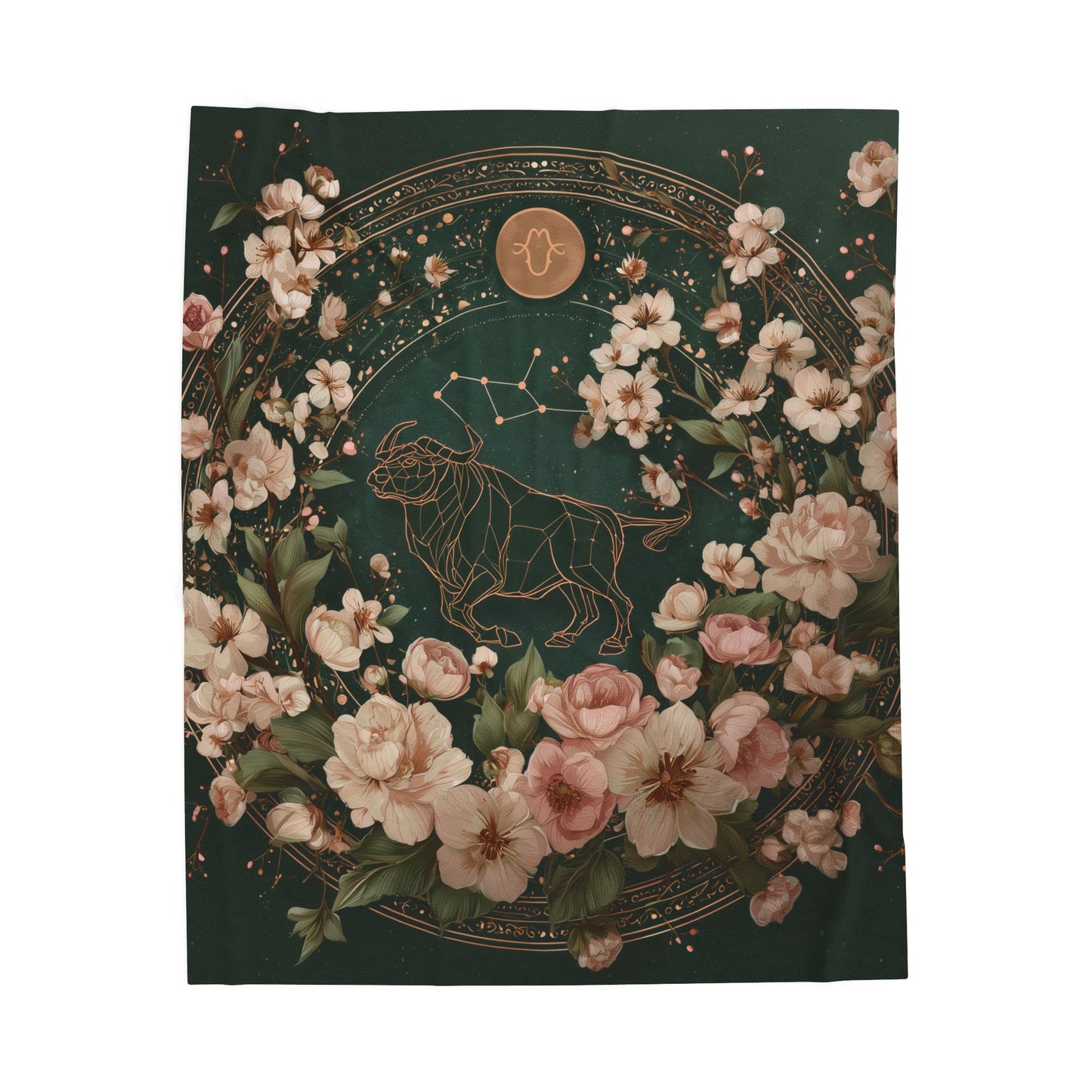 Floral Zodiac Blanket - Cozy Velveteen Plush Throw for Astrology Lovers, Gifts for Birthdays, Home Decor, Birthday Gift, Zodiac Decor