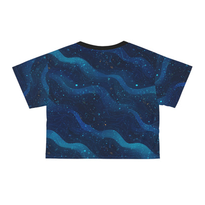 Cosmic Waves Crop Tee | Dreamy Casual Top, Galaxy Print Tee, Everyday Wear, Summer Vibes, Festival Fashion
