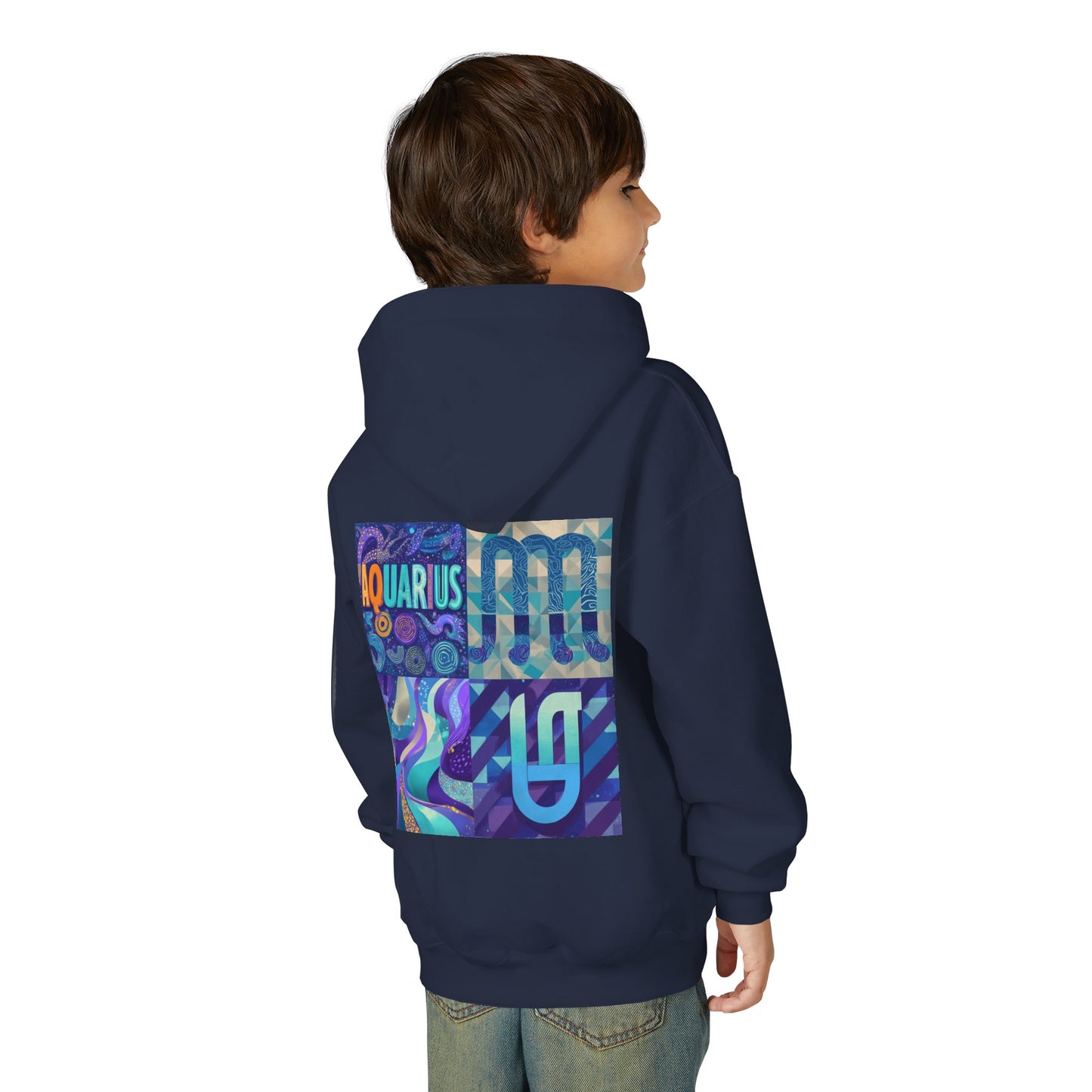 Aquarius Youth Hooded Sweatshirt, Zodiac Sweatshirt, Astrology Gift, Personalized Hoodie, Gift for Teens, Astrology Apparel