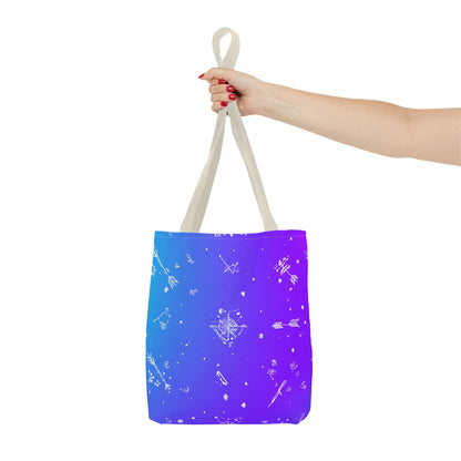 Cosmic Dreams Tote Bag, Starry Pattern Bag, Space Lover Tote, Colorful Shopping Bag, Galaxy Art Handbag