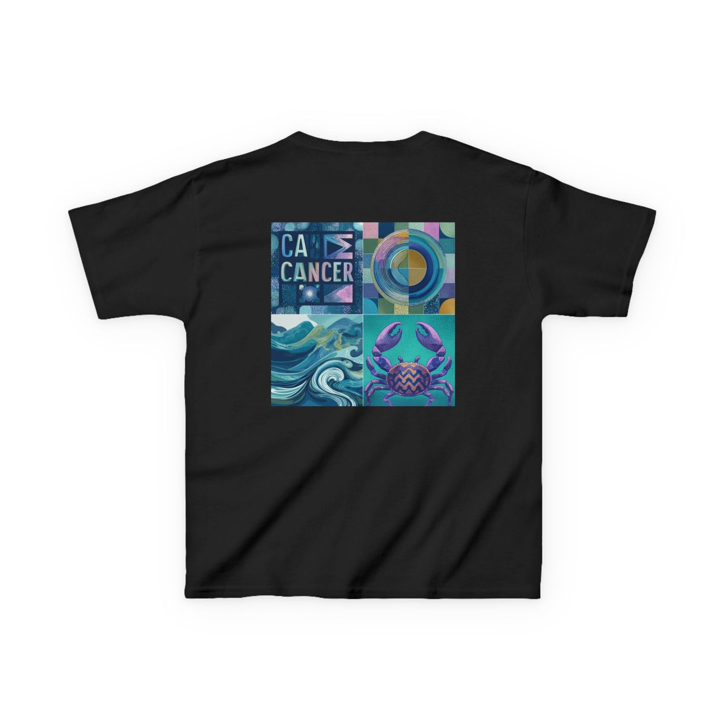 Cancer Awareness Kids Tee, Colorful Kids T-Shirt, Zodiac Birthday Gift, Summer Kids Clothing, Astrology Gift