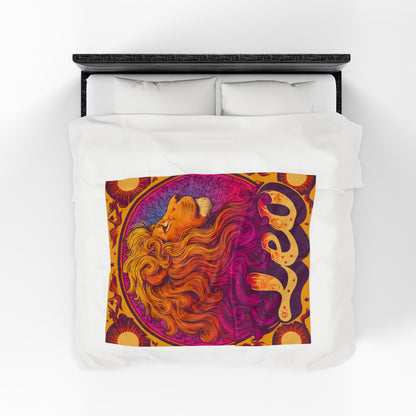Vibrant Leo Velveteen Plush Blanket | Soft Throw for Astrology Lovers, Cozy Home Decor, Leo Gifts, Zodiac Blanket, Leo Season