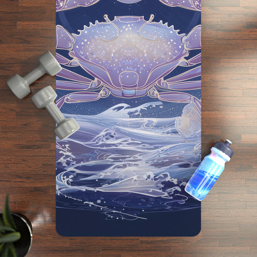 Celestial Crab Rubber Yoga Mat | Unique Meditation Gift, Non-slip Fitness Mat, Perfect for Home & Studio, Yoga Enthusiasts, Astrology Lover
