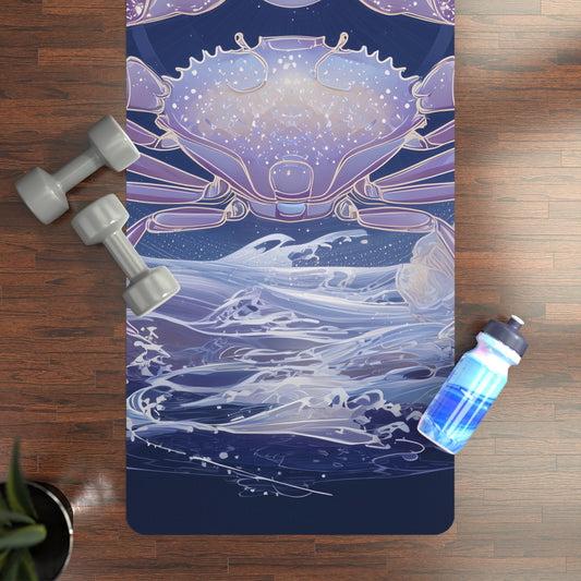 Celestial Crab Rubber Yoga Mat | Unique Meditation Gift, Non-slip Fitness Mat, Perfect for Home & Studio, Yoga Enthusiasts, Astrology Lover