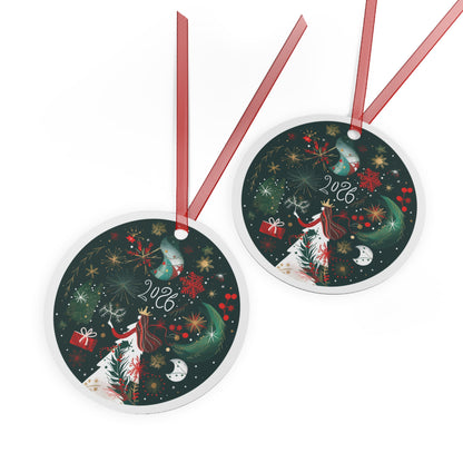 2026 Holiday Queen illustration Metal Ornament | Christmas tree decoration, festive stars