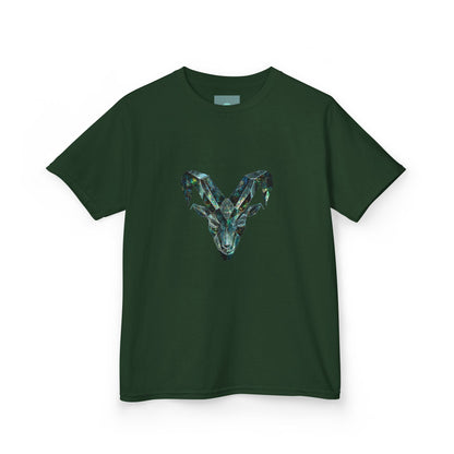 Geometric Ram Kids Tee - Stylish Cotton Shirt for Boys & Girls, Perfect for Birthdays, Casual Wear, Nature Lovers, Unique Gift Idea