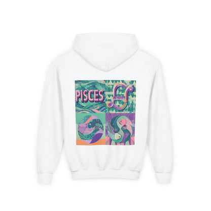 Pisces Youth Hoodie, Trendy Zodiac Sweatshirt for Teens, Astrological Gift, Astrology Lover Apparel, Perfect for Birthdays and Celebrations