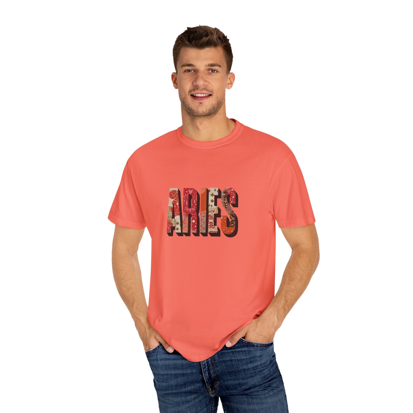 Aries Inspired Unisex Garment-Dyed T-Shirt | Astrology Gift, Zodiac Tee, Birthday Apparel, Horoscope Shirt