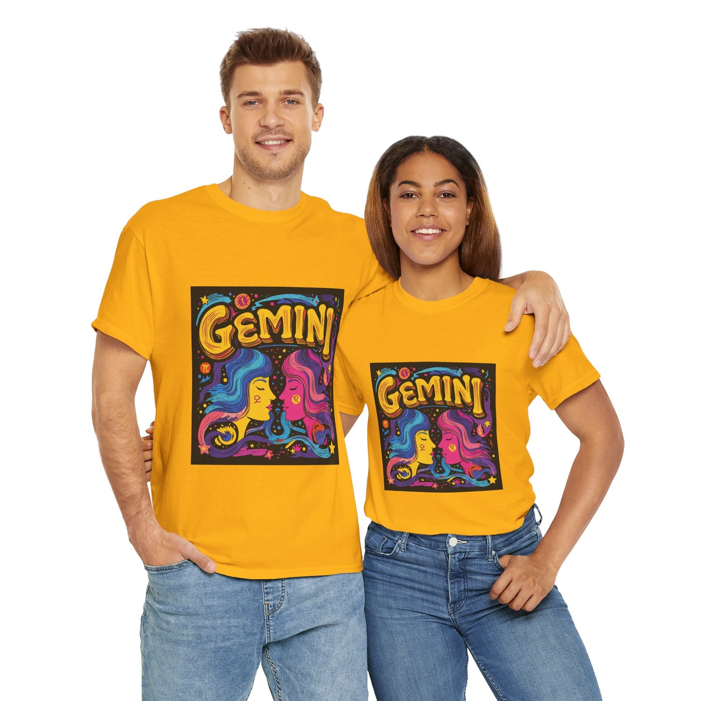 Gemini Unisex Heavy Cotton Tee - Celebrate Your Zodiac Sign, Astrology Shirt, Horoscope Gift, Stylish Graphic Tee, Birthday Gift