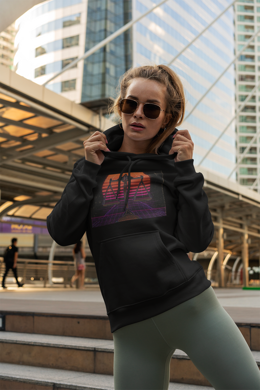 Libra Retro Sunset Hoodie - Unisex Balance Design