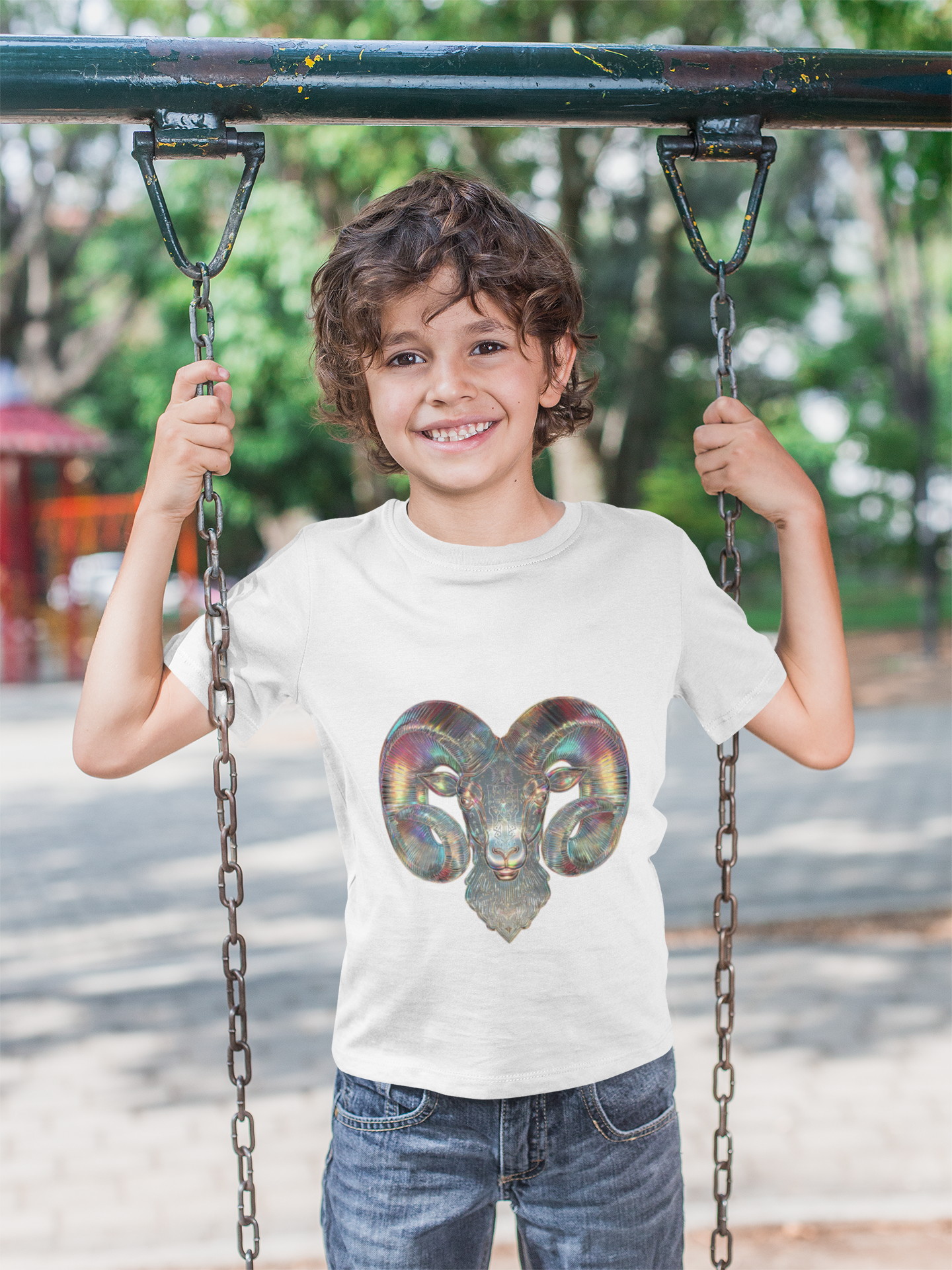 Rainbow Ram Kids Tee, Colorful Animal T-Shirt, Cute Kids Gift, Fun Birthday Shirt, Creative Kids Fashion, Unique Graphic Tee