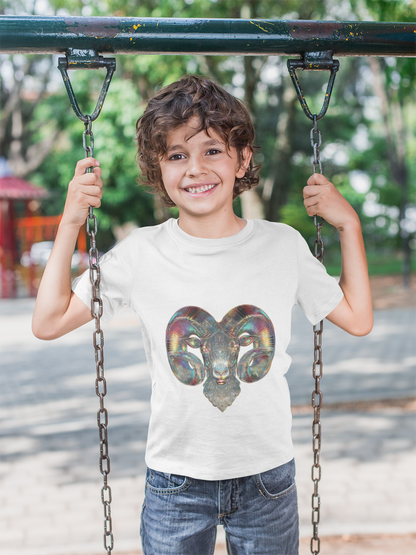 Rainbow Ram Kids Tee, Colorful Animal T-Shirt, Cute Kids Gift, Fun Birthday Shirt, Creative Kids Fashion, Unique Graphic Tee