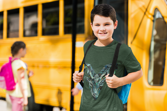 Geometric Ram Kids Tee - Stylish Cotton Shirt for Boys & Girls, Perfect for Birthdays, Casual Wear, Nature Lovers, Unique Gift Idea