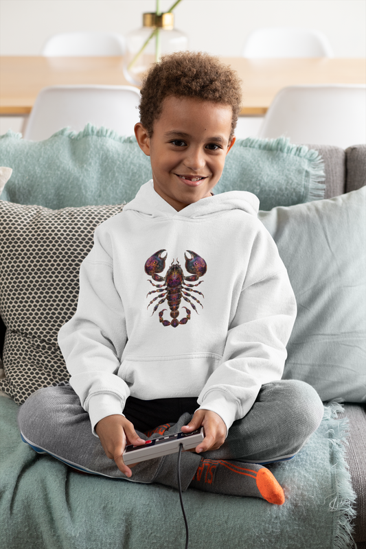 Water Element Scorpio Youth Hoodie | ♏ Mystical Scorpion | Psychedelic Zodiac Sweatshirt
