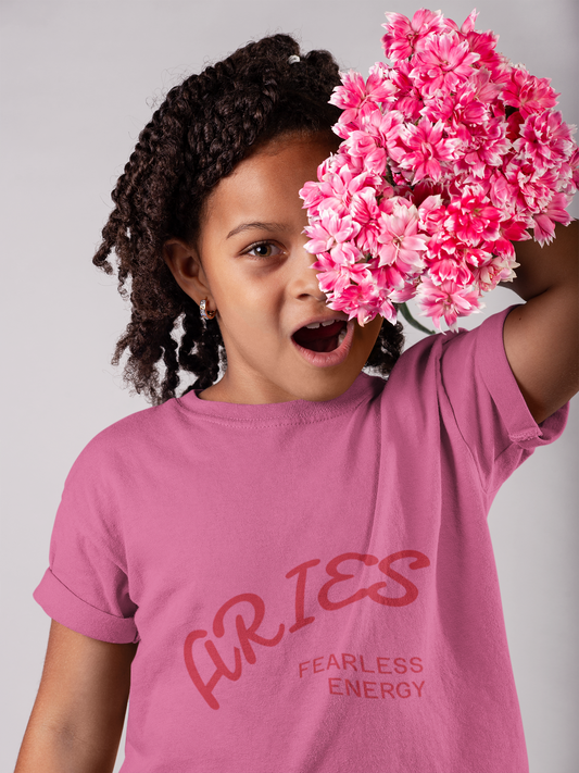 Aries Kids Tee - Fearless Energy, Astrology Shirt, Birthday Gift, Zodiac Sign Apparel, Cute Graphic Tee