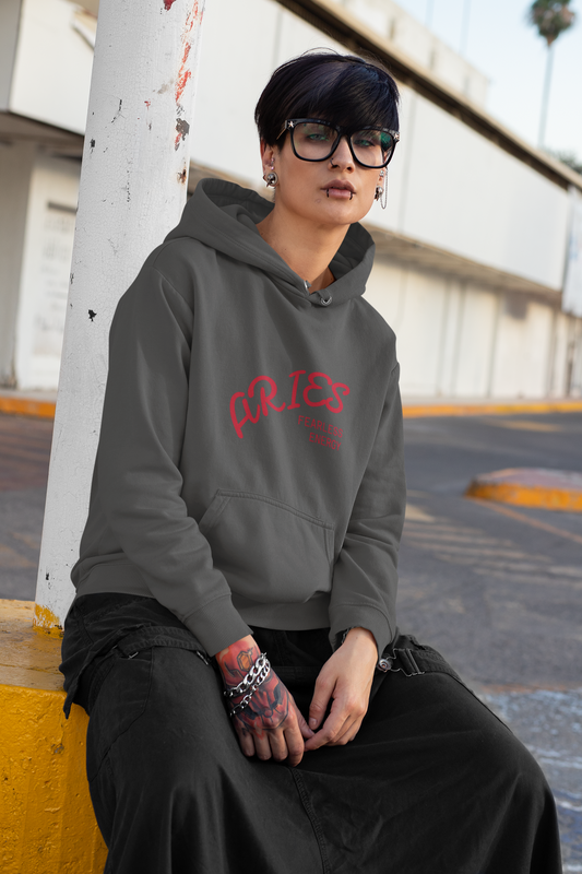 Customisable Aries Hoodie: Fearless Energy Sweatshirt for Astrology Lovers, Celestial Gift, Astrology Apparel, Cozy Hooded Sweatshirt, Zodiac Fashion