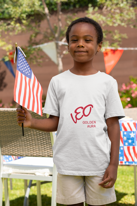 Fire Element Leo Kids Tee | ♌ Brave Heart | Psychedelic Youth Shirt