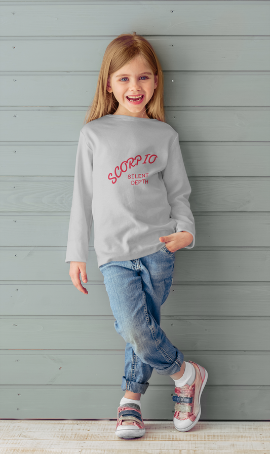 Water Element Scorpio Youth Long Sleeve Tee | ♏ Mystical Scorpion | Psychedelic Zodiac Shirt