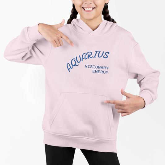 Air Element Aquarius Youth Hoodie | ♒ Rebel Flow | Psychedelic Zodiac Sweatshirt