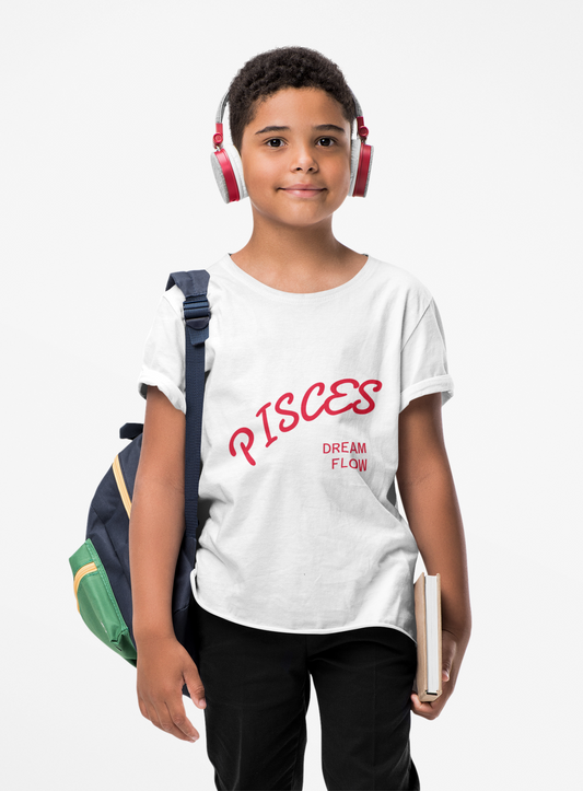 Water Element Pisces Kids Tee | ♓ Dream Flow | Psychedelic Youth Shirt