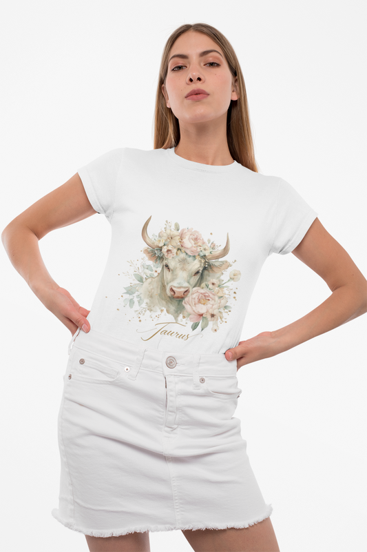 Women's Floral Cow Tee, Cute Animal Shirt, Nature Lover Gift, Farmhouse Style Top, Gift for Her, Cow Lovers Apparel
