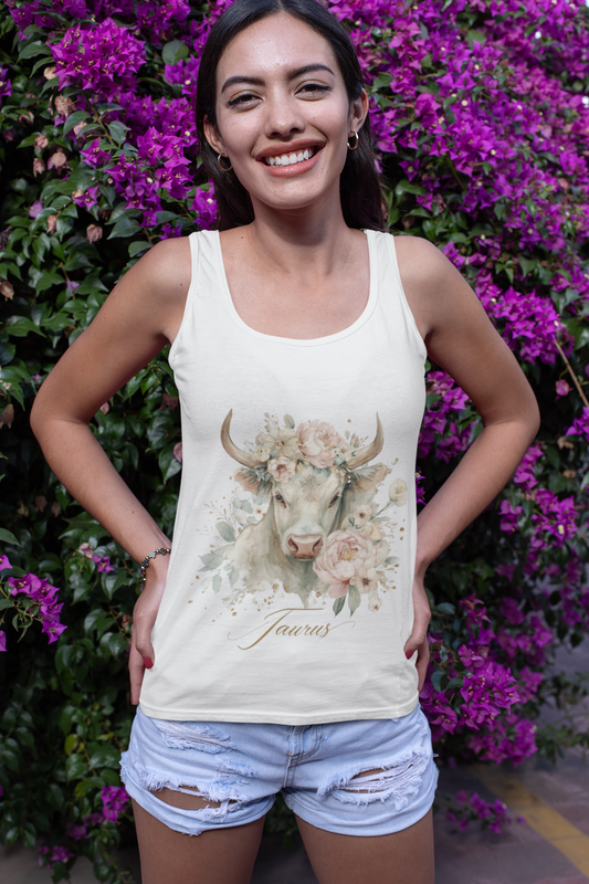 Floral Cow Jersey Tank, Unisex Summer Top, Farmhouse Decor Shirt, Animal Lover Gift, Country Style Tees, Casual Wear