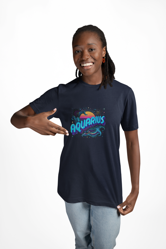 Aquarius Unisex Heavy Cotton Tee, Astrology Shirt, Zodiac Tee, Gift for Aquarius, Horoscope Apparel, Celestial Fashion