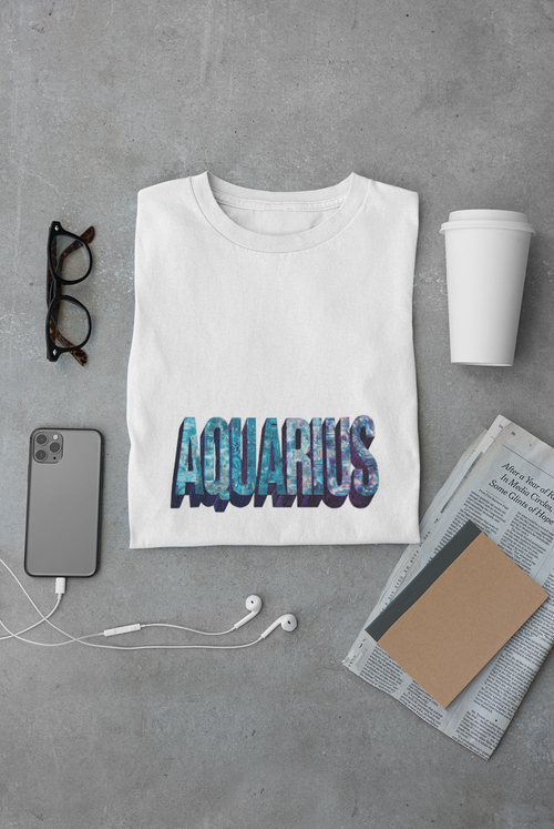Aquarius Unisex Garment-Dyed T-Shirt, Astrology Tee, Zodiac Shirt, Gift for Aquarius, Casual Wear, Horoscope Fashion