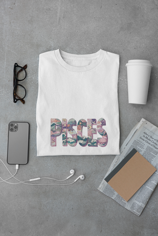 Pisces Unisex Garment-Dyed T-Shirt, Astrology Tee, Zodiac Shirt, Birthday Gift, Horoscope Apparel, Eco-Friendly Fashion