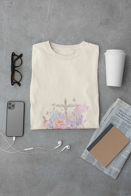 Floral Balance T-Shirt | Softstyle Tee for Nature Lovers | Great for Casual Wear, Gifts, and Celebrations