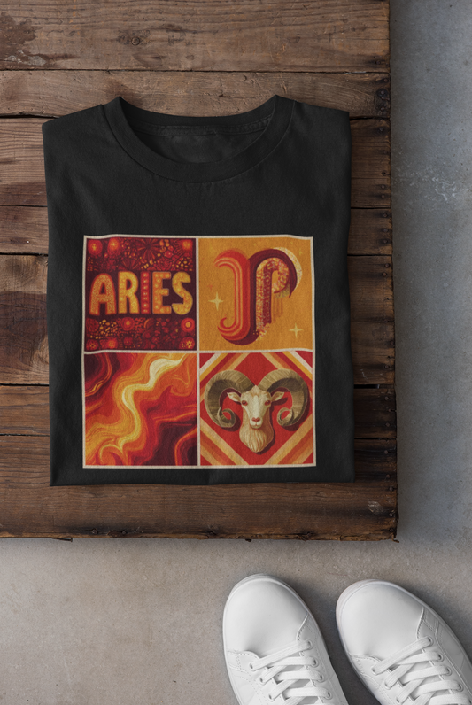 Aries Zodiac Oversized Tee | Astrology T-Shirt, Gift for Her, Casual Wear, Birthday Gift, Unisex Tee