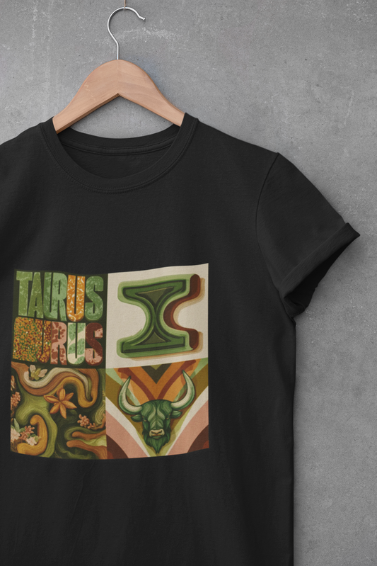 Boho Taurus Oversized Tee | Unisex Boxy T-Shirt for Astrology Lovers | Casual Vibes, Gift for Birthdays, Relaxed Fit