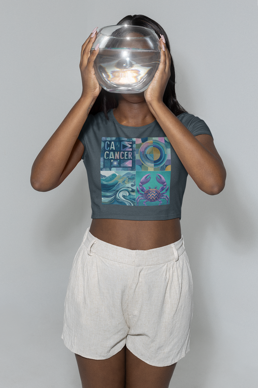Vibrant Women's Festival Crop Top - Celebrate Cancer Season, Boho Chic, Summer Vibes, Casual Wear, Artsy Style