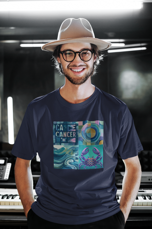 Cancer Zodiac Oversized Tee, Astrology Shirt, Unisex Graphic Tee, Gift for Cancer Season, Casual Summer Top