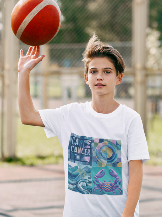Cancer Zodiac Kids Tee | Astrology Shirt for Children, Horoscope Gift, Summer Tee, Birthday Gift, Astrology Lovers