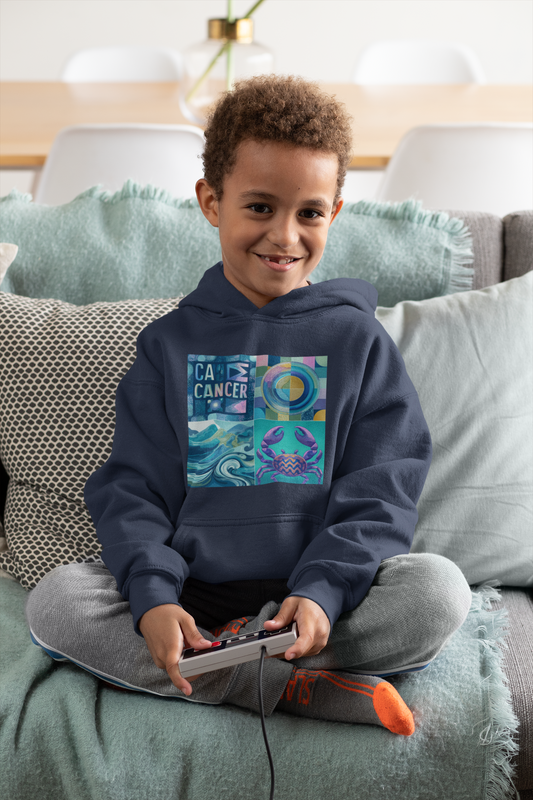 Cancer Zodiac Hooded Sweatshirt, Perfect for Astrology Lovers, Birthday Gift, Cozy Pullover, Versatile Layering, Stylish Comfort