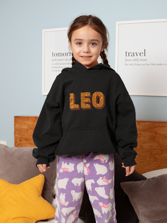 Leo Zodiac Hoodie, Astrology Sweatshirt, Custom Zodiac Gift, Leo Birthday Apparel, Youth Astrology Hoodie