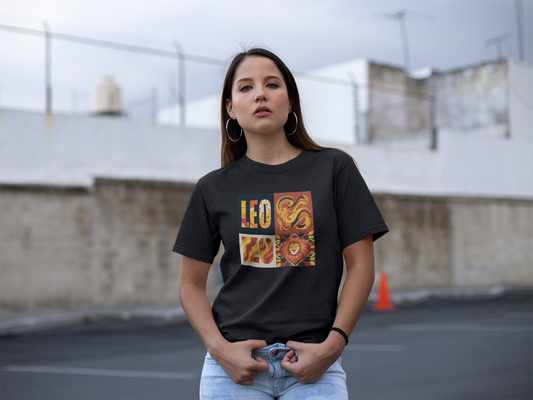 Leo Zodiac Oversized Tee, Astrology T-Shirt, Graphic Boxy Top, Unisex Casual Wear, Gift for Leo, Zodiac Sign Apparel