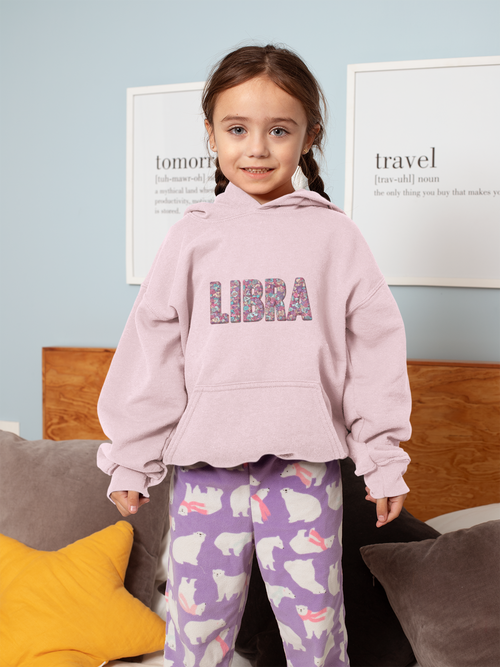 Libra Zodiac Youth Hooded Sweatshirt, Astrology Gift, Birthday Apparel, Trendy Hoodies, Libra Kids Clothing, Astrology Lover Sweatshirt