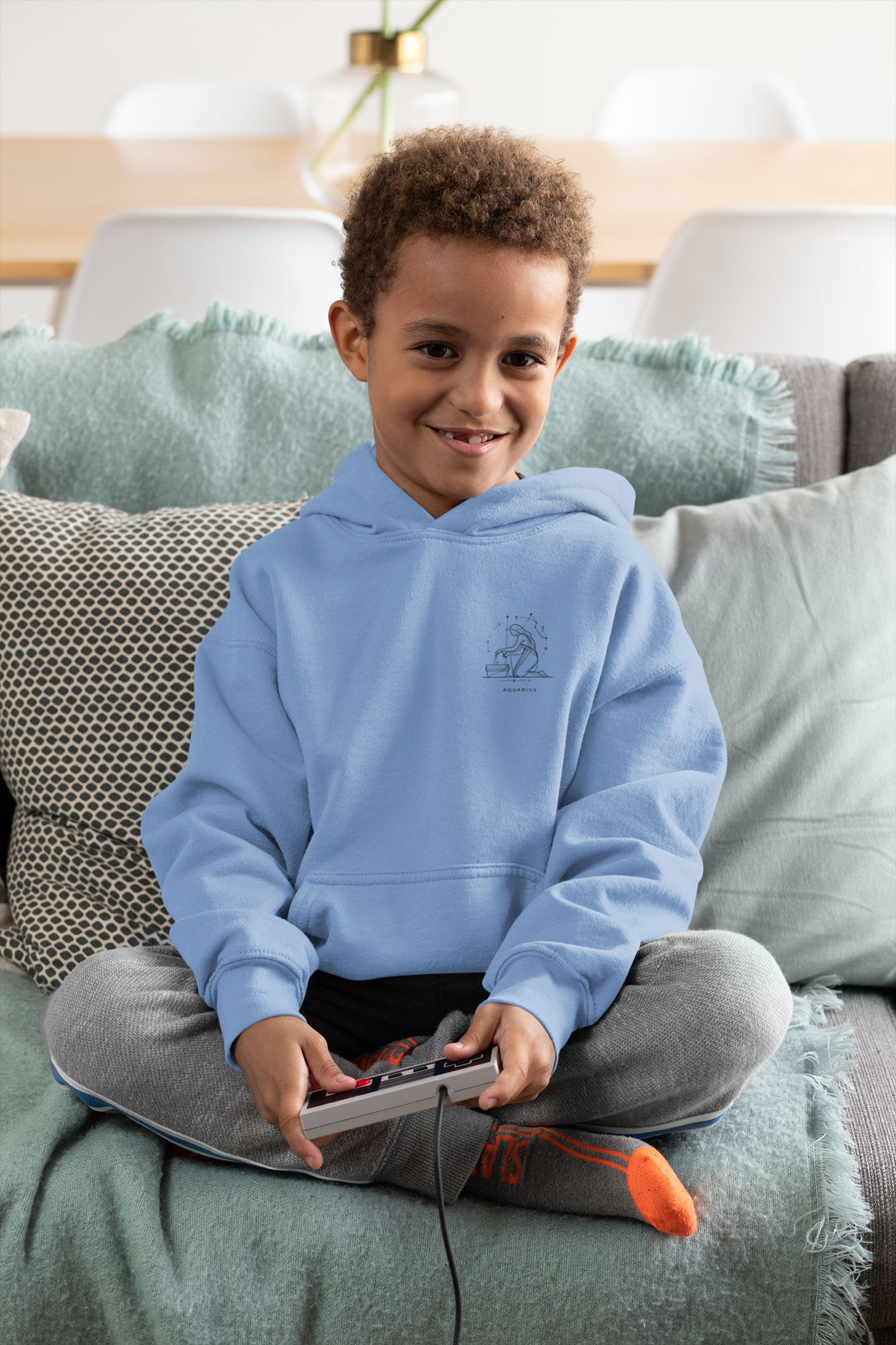 Aquarius Youth Hooded Sweatshirt, Zodiac Sweatshirt, Astrology Gift, Personalized Hoodie, Gift for Teens, Astrology Apparel