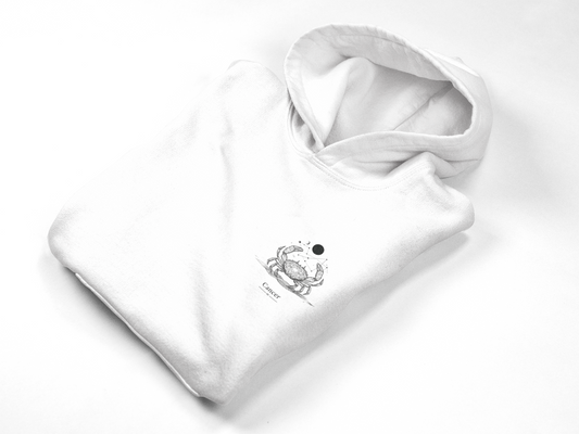 Cancer Awareness Hooded Sweatshirt, Unisex Hoodie, Supportive Gift, Comfortable Sweatshirt, Empowerment Apparel, Zodiac Print