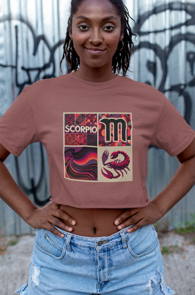 Scorpio Festival Crop Top | Astrology Tee, Women's Crop Top, Zodiac Apparel, Summer Top, Bohemian Style