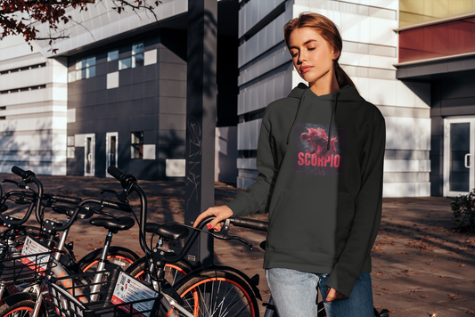 Scorpio Red Nebula Hoodie — Astrological Zodiac Pullover