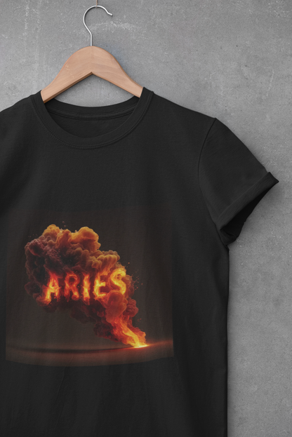 Unisex Aries Graphic Tee, Astrology Shirt, Zodiac Enthusiast Gift, Black T-Shirt for Aries, Birthday Gift for Aries