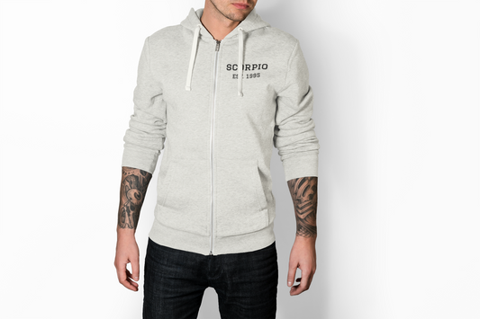 Scorpio Zip Hoodie - EST. 1985 Minimal Zodiac Sweatshirt