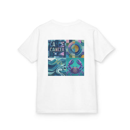 Cancer Awareness Kids Tee, Colorful Kids T-Shirt, Zodiac Birthday Gift, Summer Kids Clothing, Astrology Gift