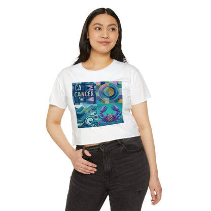 Vibrant Women's Festival Crop Top - Celebrate Cancer Season, Boho Chic, Summer Vibes, Casual Wear, Artsy Style