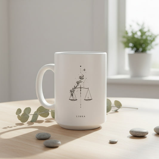 Zodiac Mug 15oz - Libra, Astrology Coffee Cup, Tea Mug, Horoscope Gift, Constellation Kitchen Decor